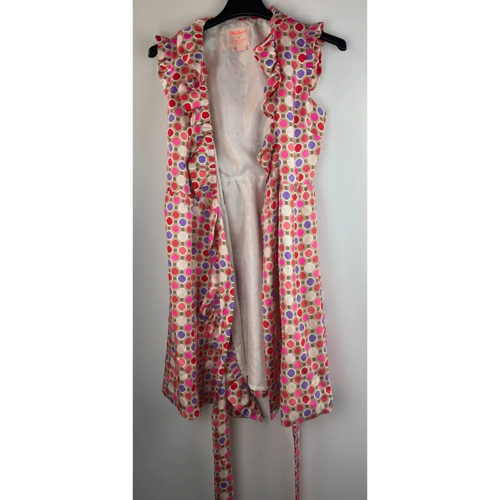 Kate Spade x Florence Broadhurst Aubrey Ruffle Wrap Dress 100% Silk Size 8 - Picture 5 of 16